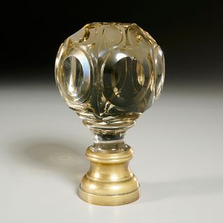 French bronze and cut glass newel post finial