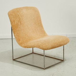 Milo Baughman, chrome open frame lounge chair