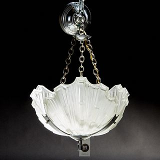 Art Deco style frosted glass seashell chandelier
