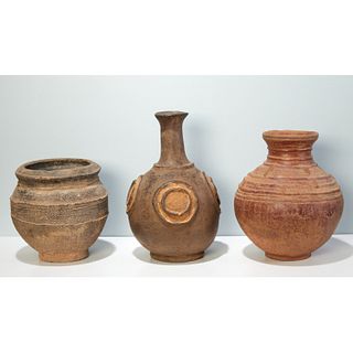 Various African Regions, (3) terracotta vessels