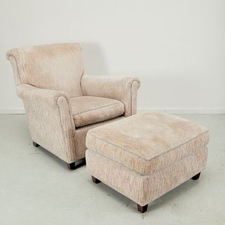 Custom Modern Traditional lounge chair and ottoman