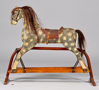 Painted Child's Rocking Horse on Stand, 1878 Patent