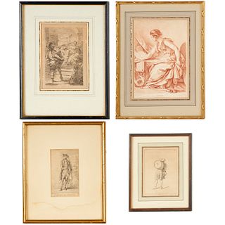 Group (4) antique engravings, 18th c.