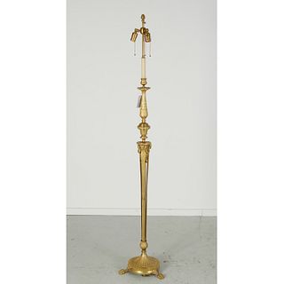 Louis XVI style brass floor lamp