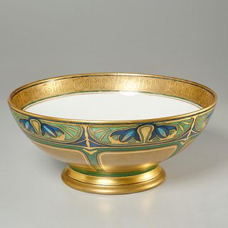 Limoges Art Nouveau porcelain punch bowl