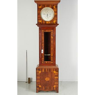 English inlaid longcase regulator clock