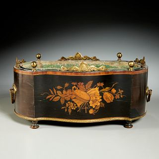 Antique French marquetry inlaid jardiniere