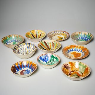 Collection antique Mexican pottery bowls