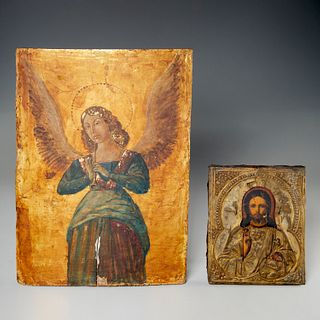 (2) Antique Christian icons