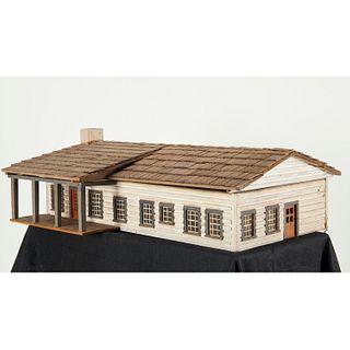Large vintage handmade cabin farm dollhouse