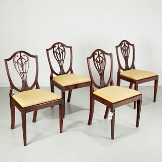 Set antique Hepplewhite shield back dining chairs