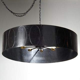 Large Frazier Designs drum shade chandelier