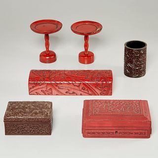 (6) Chinese and Japanese lacquerware objects