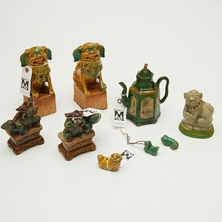 (9) antique Chinese sancai glazed ceramics