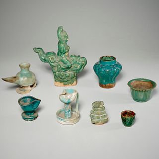 Group (8) Ming Era & Asian glazed ceramics