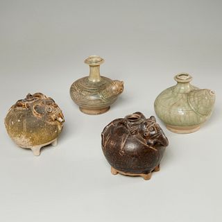 (4) Southeast Asian glazed ceramic vessels