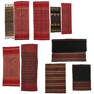 (10) Vintage Southeast Asian Ikat & silk textiles