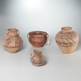 Group (4) Chinese Neolithic style pottery vessels