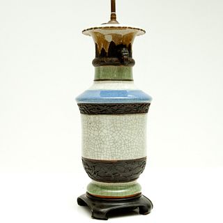 Chinese archaic style porcelain table lamp