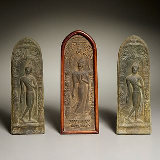 (3) Southeast Asian standing buddha plaques