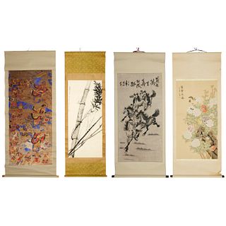 Chinese School, (4) scroll paintings