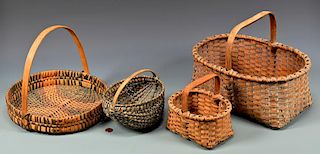4 Appalachian Split Oak Baskets