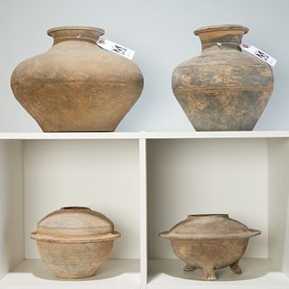 Group (4) Chinese Han style grey pottery vessels