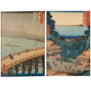 Utagawa Hiroshige, pair of woodblock prints