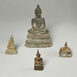 Group (4) Southeast Asian Buddhist bronzes