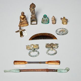 Group Chinese & Japanese metalware objects
