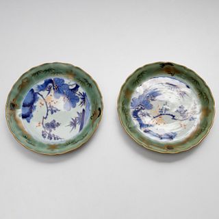 (2) Japanese antique porcelain dishes