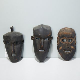 Group (3) Himalayan tribal masks