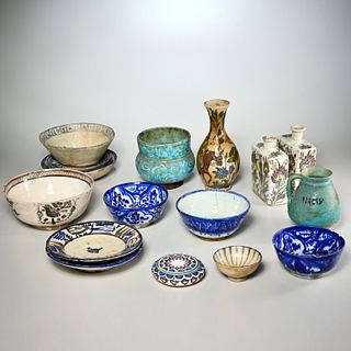 Collection antique Persian glazed earthenware