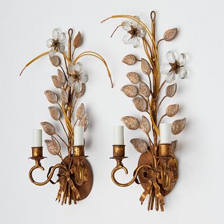Pair Bagues style wall sconces