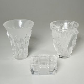 Group (3) Lalique, France glass tablewares