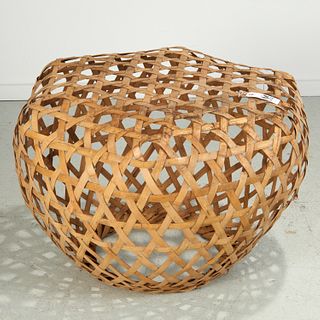 Modernist split bamboo table base or stool