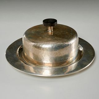 Ernst Treusch, hammered silver lidded dish