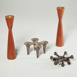 Group Danish Modern candlesticks