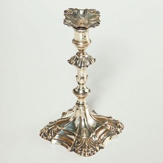 George III period sterling silver candlestick