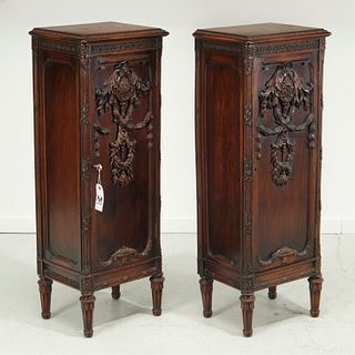 Pair Louis XVI style side cabinets by Scholles