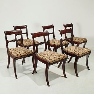 Set (6) American Classical mahogany dining chairs