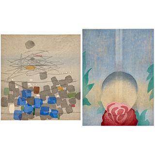 Ansei Uchima, (2) woodblock prints