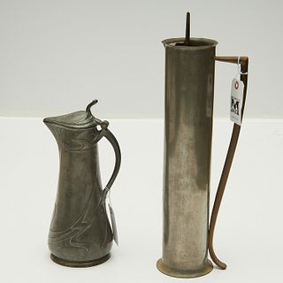 (2) Pewter pitchers, Art Nouveau, Arts & Crafts