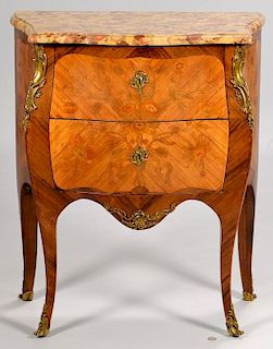French Louis XV Style Commode, Inlaid