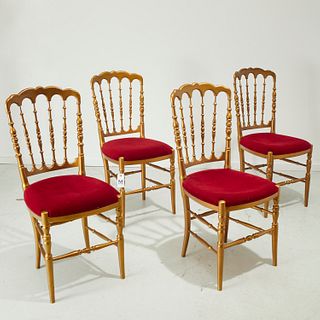 Set (4) giltwood Chiavari chairs