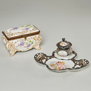 (2) Sevres porcelain tabletop objects