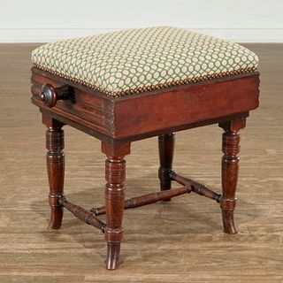 Edwardian rosewood adjustable piano stool