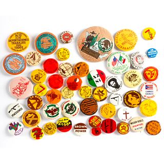 50 Vintage Mexican American Cause Buttons