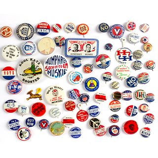 65 Vintage Varied Subject Buttons 