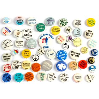50 Vintage End Vietnam War Peace Buttons